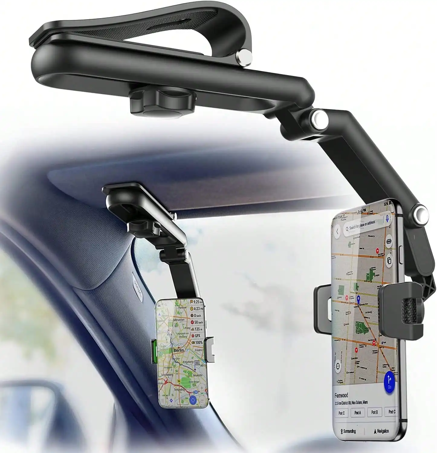 

Retractable Rotatable Car Sun Visor Phone Holder Universal Smartphone Visor Mount Compatible with iPhone Android Practical Auto Accessory Ideal Birthday Gift for Family and Friends