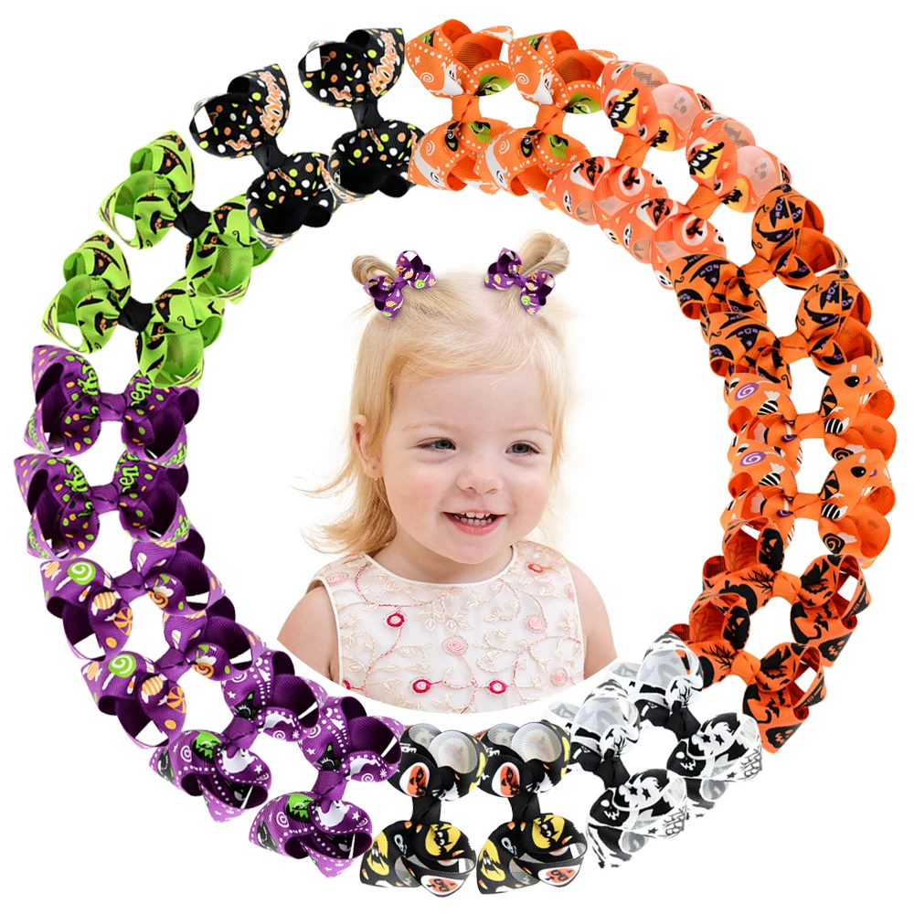 4 Teile/satz Halloween Tag Haar Bögen Clips für Baby Mädchen Kürbis Teufel Haarnadeln Kinder Dance Party Fotografie Requisiten Haar Zubehör