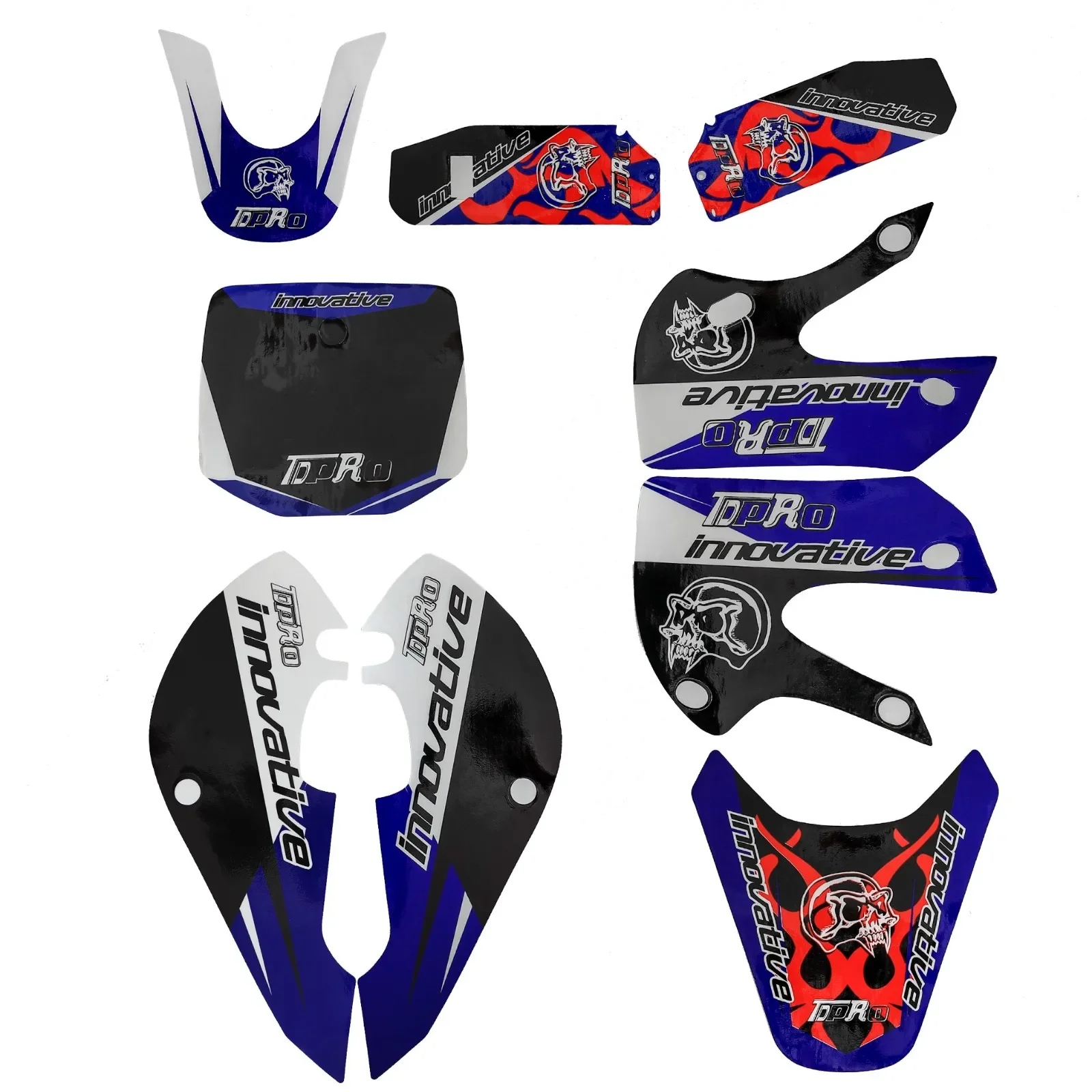 TDPRO Green Red Blue Sticker Decals Graphics Kit for Kawasaki KLX 110 KX65 Plastics DRZ110 RM65  kawasaki  Accesorios