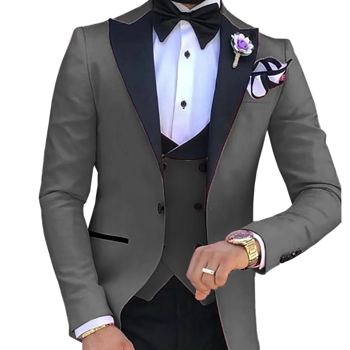 Men Suits High Quality 2024 Peak Lapel One Button Groom\'s Wedding Suit Sets Of Clothes For Men Evening Dress Performance