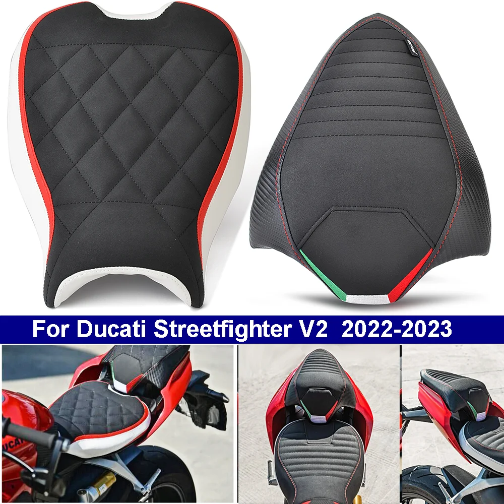 

Front Rear Seat Pad Front Passenger Saddle Cushion Pad For Ducati Streetfighter V2 Street fighter 2022-2023
