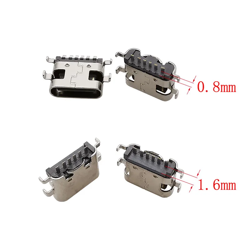 10 pz USB tipo C femmina Jack porta di ricarica spine 2/6/16 Pin connettore SMD PCB saldatura riparazione fai da te adattatore presa USB tipo C