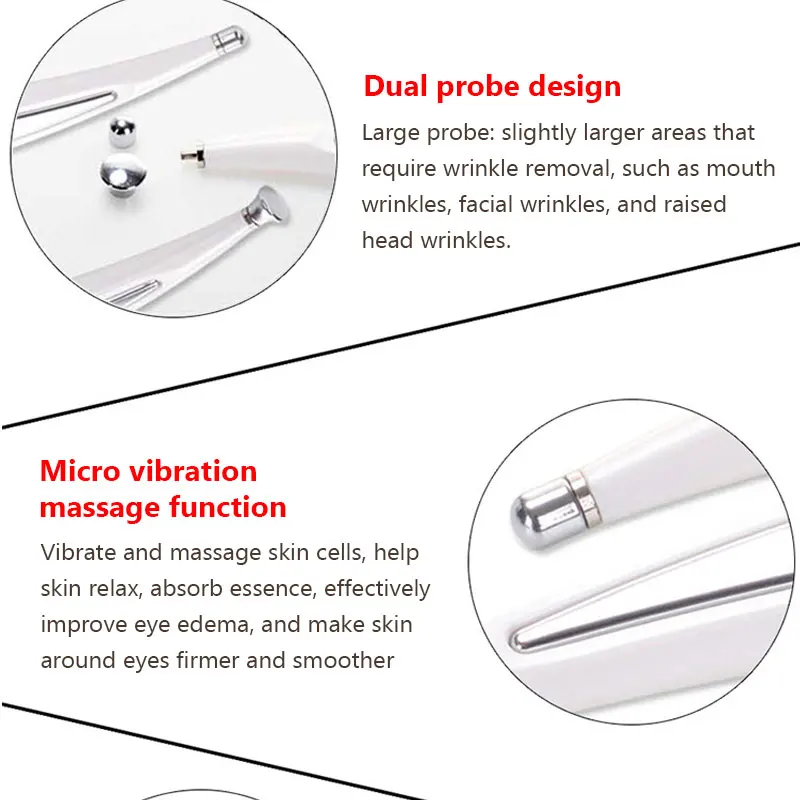 新しいアイマッサージャー美容アイデバイス、目の下のくすみ除去、温湿布、クマのマッサージペン、アイケア