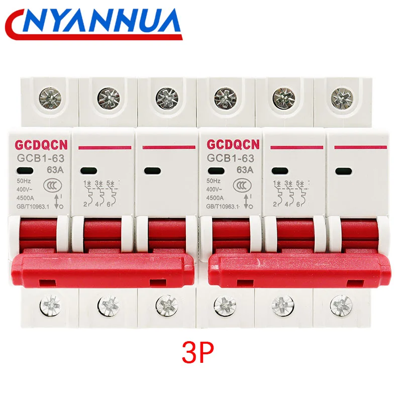 3P Dual Power Manual Transfer Switch Circuit Breaker MCB 50HZ/60HZ 400~ 6A 10A 16A 20A 25A 32A 40A 50A 63A 80A 100A