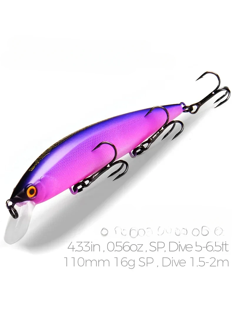 

BEARKING 110mm 16g Hot Fishing Tackle A+ Tungsten System Fishing Lures Minnow Bait Suspending Bait 16colors for Choose