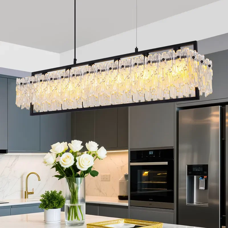for Modern Luxury Glass LED Chandelier Living Room  Indoor Lighting New Design Ceiling Lamp Home Decor