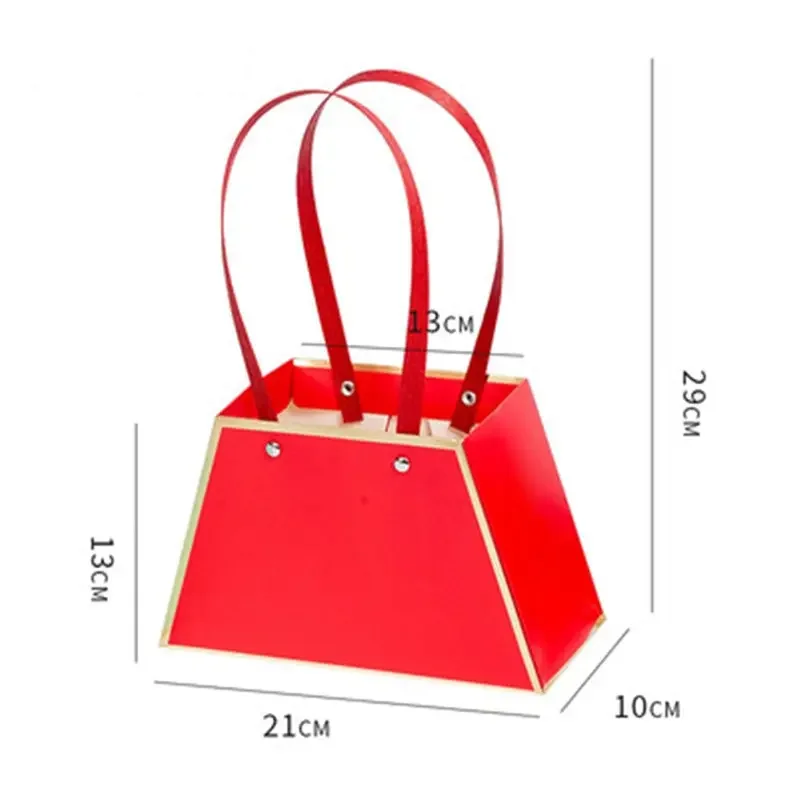 Wedding Party Valentine\'S Day Rose Flower Gift Box Carry Bag Flower Box Portable Flower Bouquets Packaging Box Basket Storage