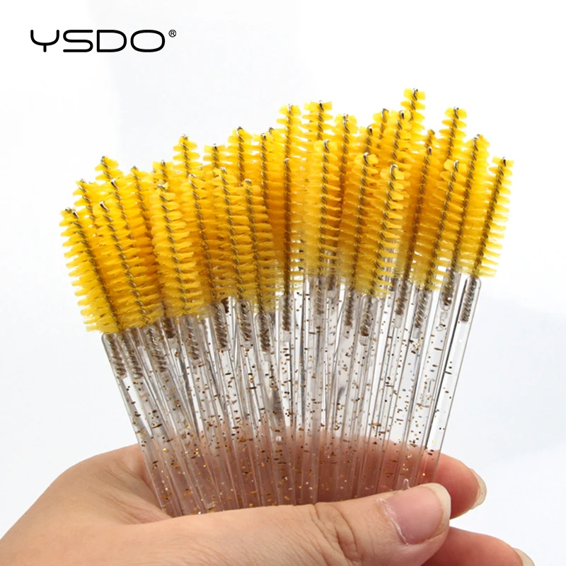5/25/50 piezas cepillos de cristal para pestañas, profesionales para cejas y pestañas, herramienta de belleza para maquillistas 6