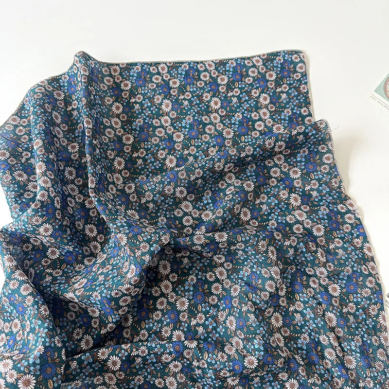 Premium Cotton Floral Headband Scarf   Small Square Neck Scarf for Women Hair Tie Versatile Bohemian Daily High Quality