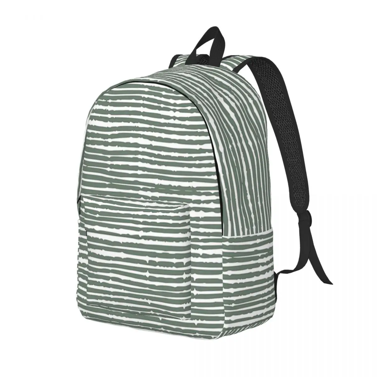 

Green Striped Abstract Student Backpack School Bag Hiking Travel Daypack for Boys Girls Fashion Bookbag Shoulder Bags