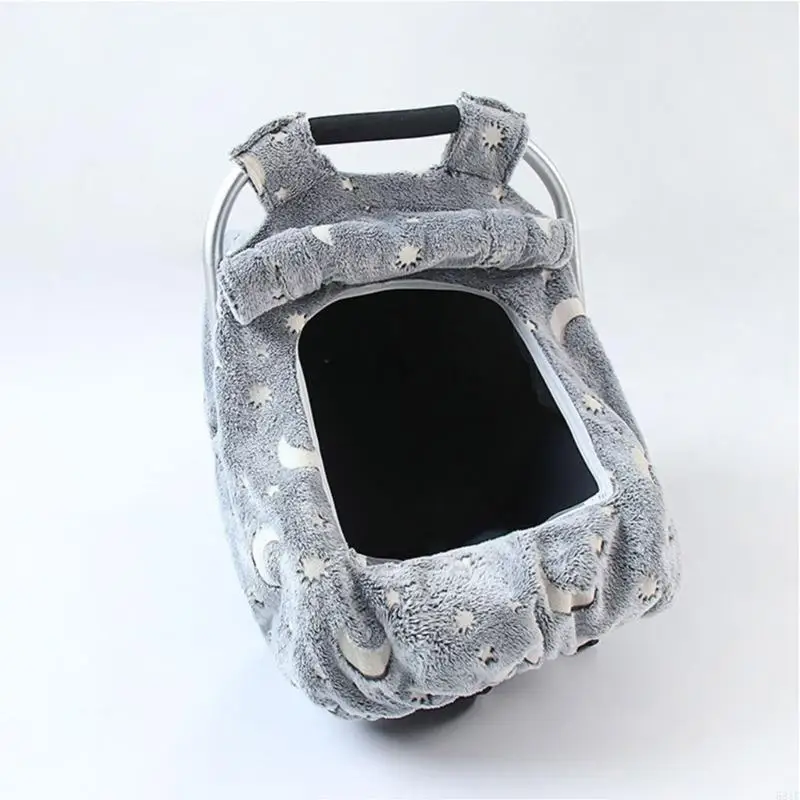 581F غطاء سلة حمل الطفل لينة ومريحة الانارة نسيج الفانيلا كم واقية مرونة للرضع #5