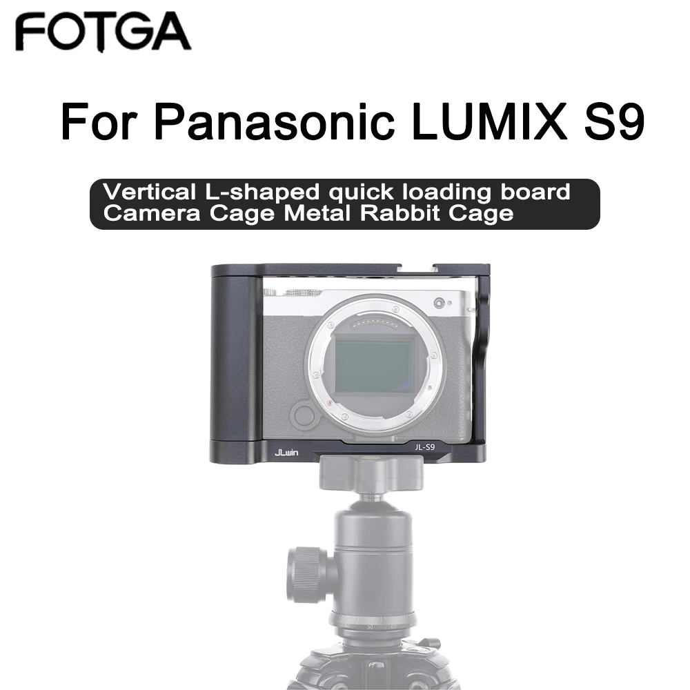 FOTGA LUMIX S9 Camera Cage Wooden Side Handle Top Hand Grip Quick Release Plate Cage Rig Protective For Panasonic LUMIX S9 Camer