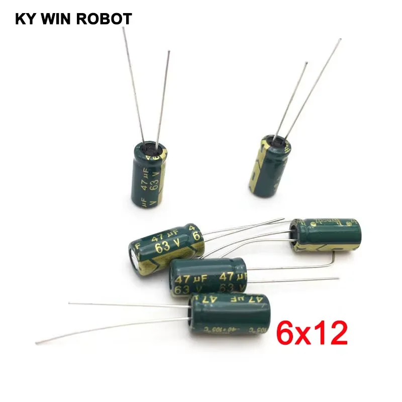 50pcs/lot 47UF 63V 105C 6X12mm Aluminum Electrolytic Capacitor 63V47UF radial lead 50pcs IC Electronic components for Arduino