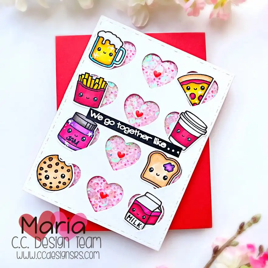 Cartoon Food & Animal Themed Stamp & Die Set, Burger/Koala/Skunk Elements Tools for DIY Scrapbooking