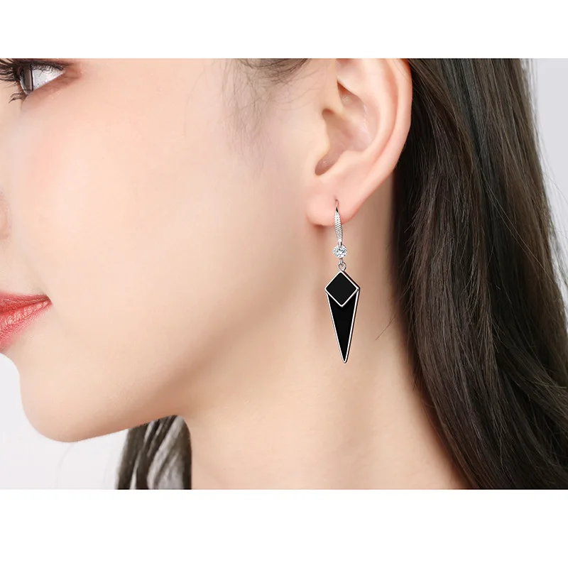 

Buyee 925 Sterling Silver Female Long Earrings for Women Fashion Party Big Fine Jewelry Earrings Gift