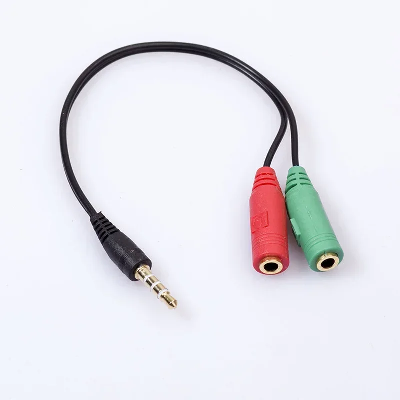 Audio 2 Female To 1 Male Y Splitter 3.5mm Jack Cable Headset Adapter For Laptop, PS4, Phone, Xbox One, Earphone, Headphone, Micr