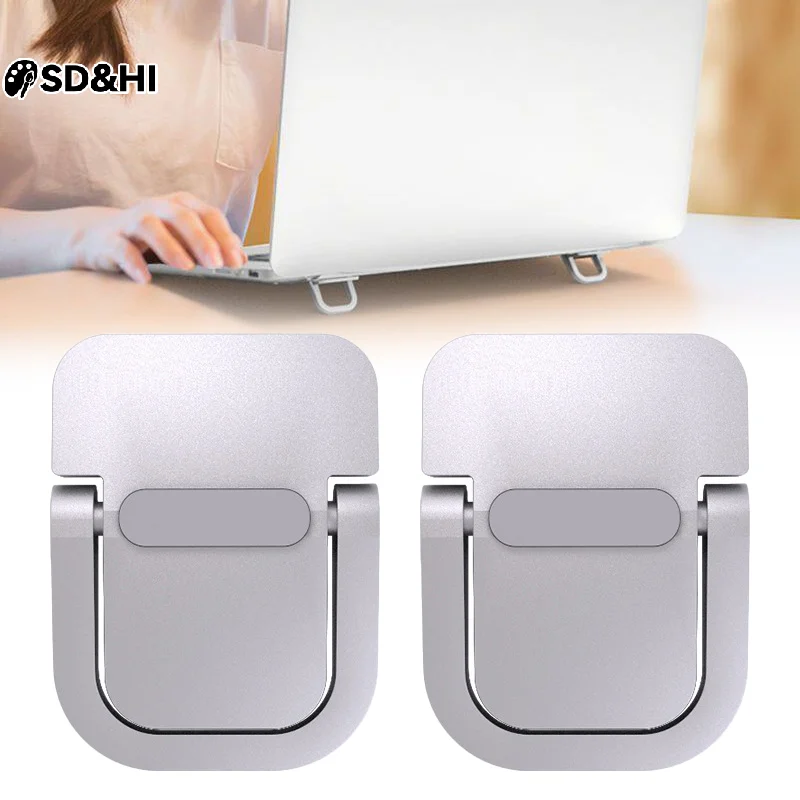 

2Pcs Laptop Stand Mini Portable Holder Foldable Nvisible Laptop Riser Bracket For Notebook Stand Cooling Holder