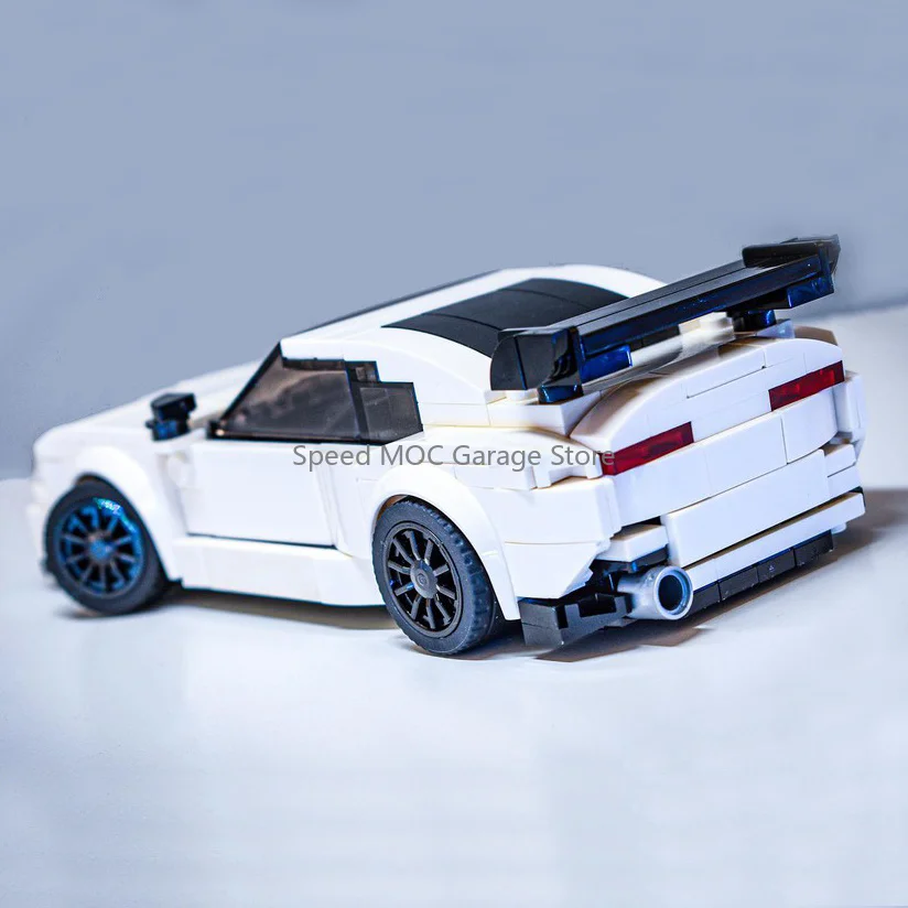 

MOC White 1990s JDM Sports Car Building Blocks - Retro Tuner Coupe Model Kit, Racing Legends Series