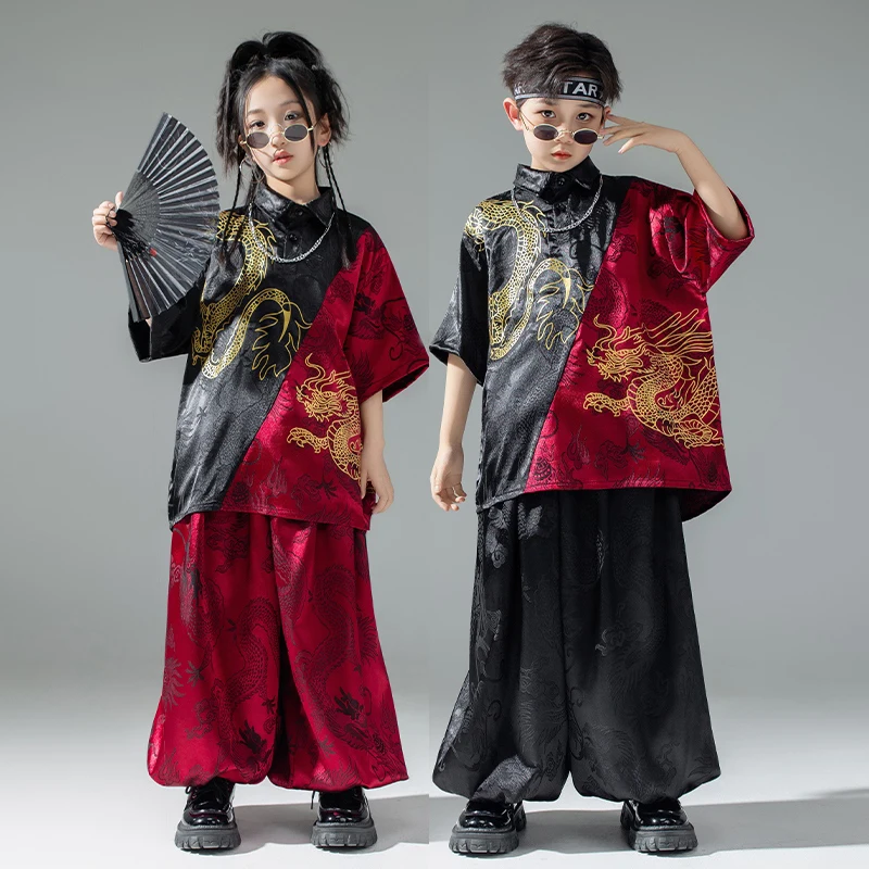 

Children'S Jazz Dance Costume Chinese Style Ballroom Dance Clothes Kids Street Dancewear Hip Hop Clothing Stage Wear DW10710