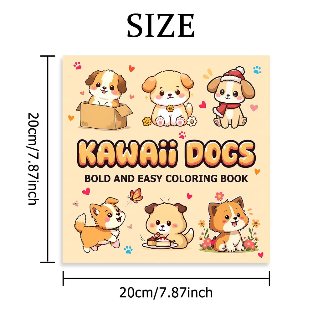 CUTE DOGS Bold-easy Patterns Coloring Book for Adults Cute Drawing Book Perfect Gift for Party and Birthday