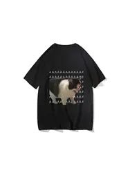 Funny Meme Sad Crying Cat Printed Women Men Casual T-Shirt Summer Harajuku TShirts Casual Fashion Tees Clothes Short Sleeve77899