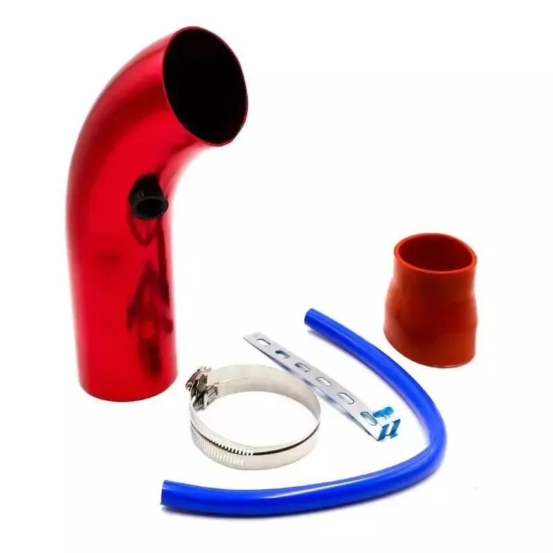 Automobile Air Filter 76mm Intake Pipe, Mushroom Head 45 Degree Aluminum Alloy Tube, Secondary Intake Aluminum Tube