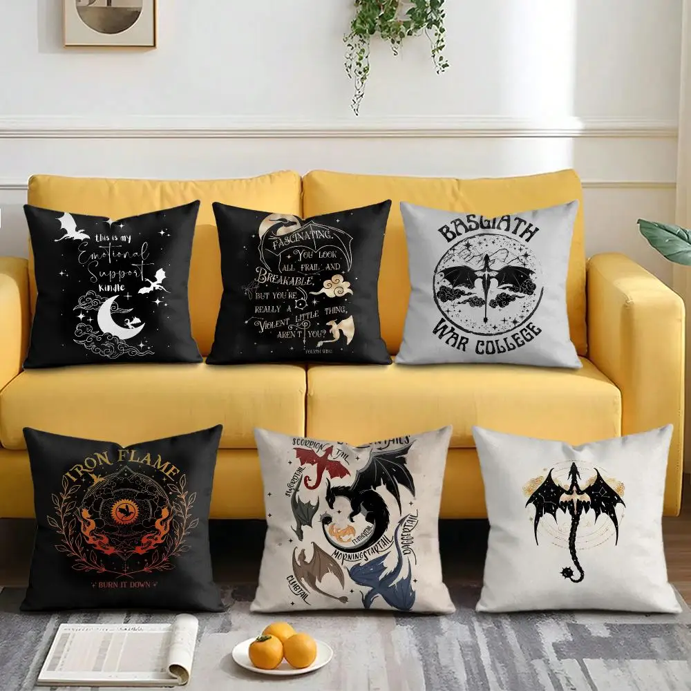 Classic F-Fourth W-Wing Dragon Cushion Cover Soft Plush Fabric Double-Sided Printed Pillowcase for All Seasons Home Decor