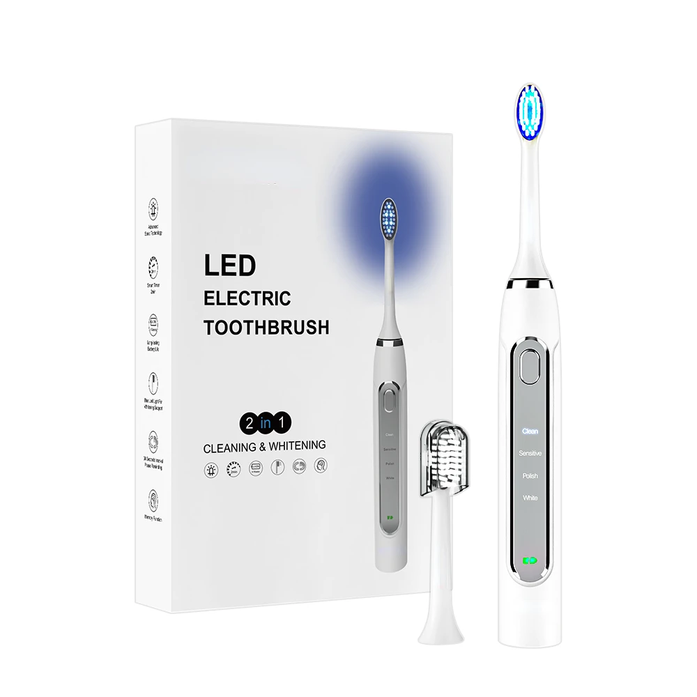 Sonic Toothbrush USB Charge Rechargeable Adult Waterproof Electronic Tooth Brushes Replacement Heads Ipx7 Waterproof Food Grade