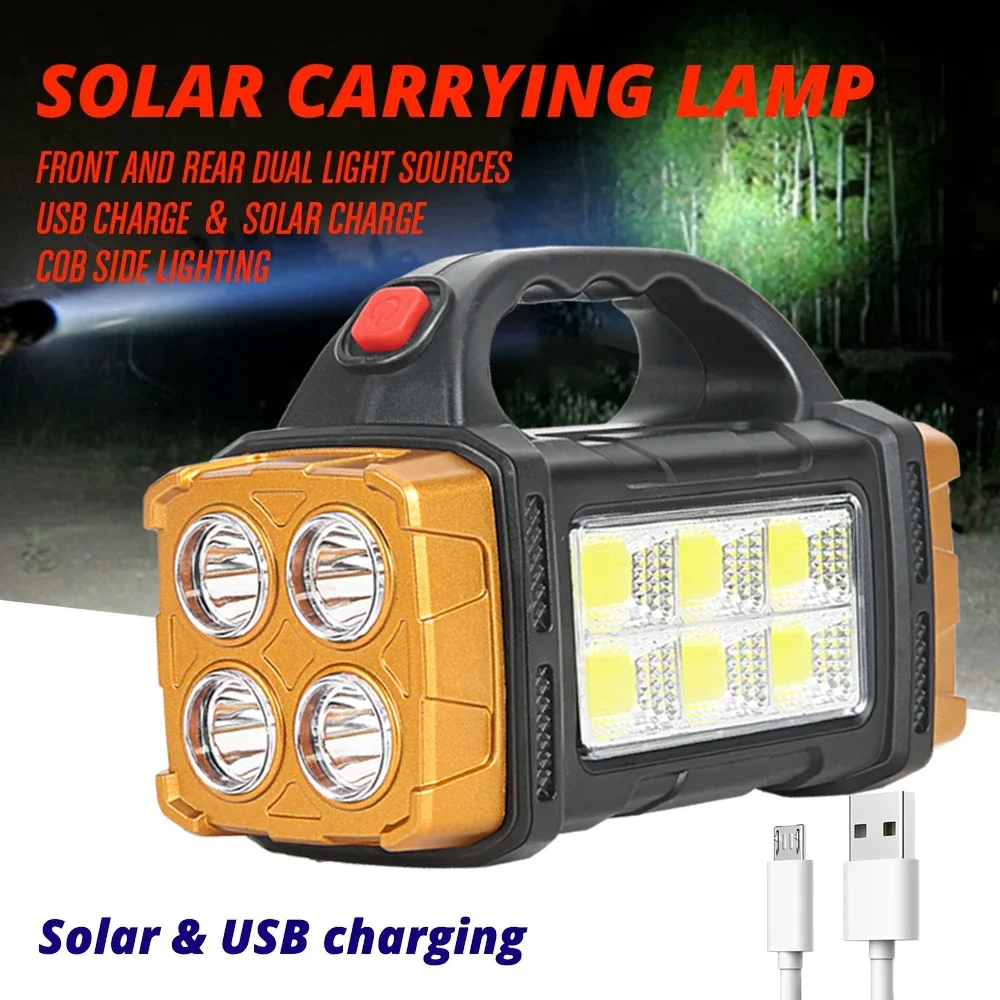 

Перезаряжаемый солнечный фонарик, рабочая лампа с двойным освещением, ручной фонарь, блок питания, уличный, аварийное освещение, рыбалка, инспекционный светильник