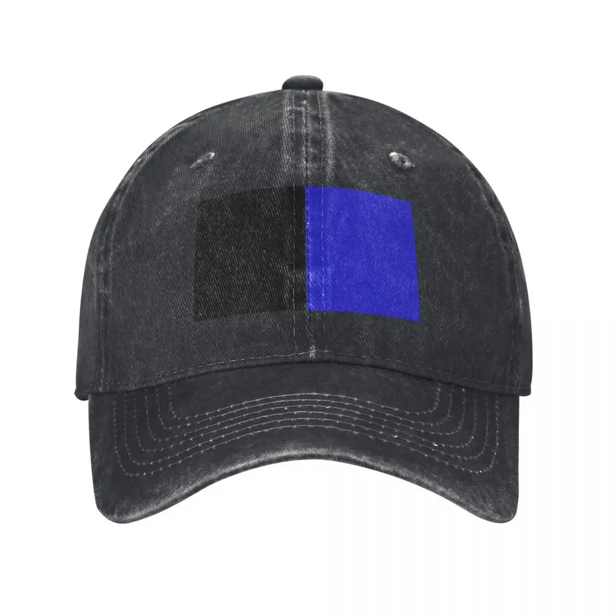 Blue and Black - Color Block 2 Baseball Cap Trucker Cap Designer Hat Kids Hat Elegant Women's Hats Men's