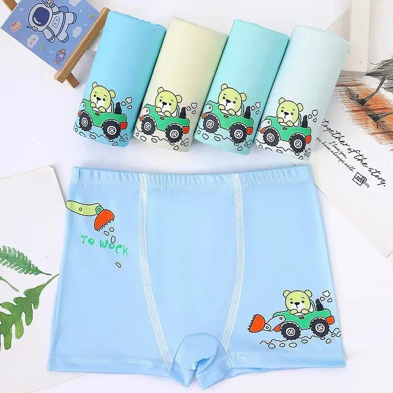 10Pcs/Lot Children Underpant Baby Girls Cartoon 3D Cars Elephant Dinosaur Print Kid Briefs Boys Boxer Panties Underwear L XL XXL