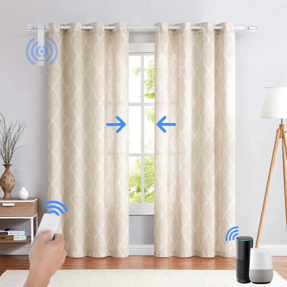 Google Home Alexa Remote Control Zemismart Tuya WiFi Electric Curtain Rod Smart Curtain Motor Automatic Motorized smart curtain