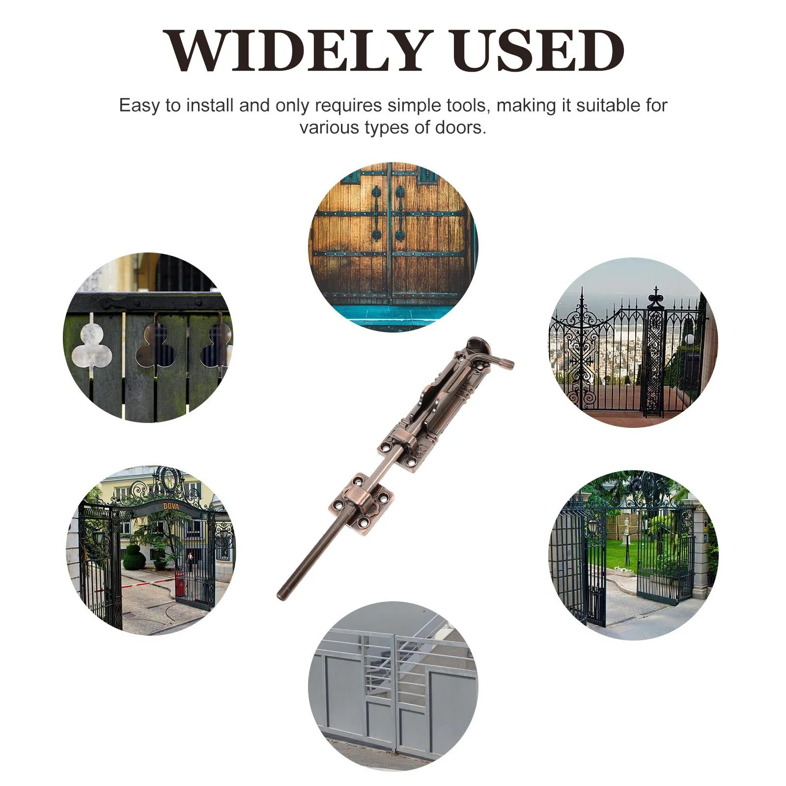 الثقيلة سبائك الزنك مزلاج الباب انزلاق مزلاج الباب قفل أمان لا الحفر تركيب مقاومة للصدأ للحمام غرفة نوم المطبخ