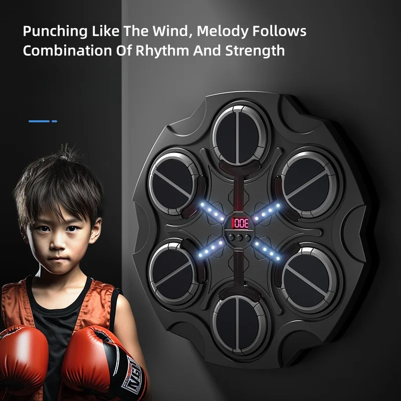 Smart Boxing Machine Home Music Wall Target Trainer With Gloves Decompression With Bluetooth Games Toys Children And Adults