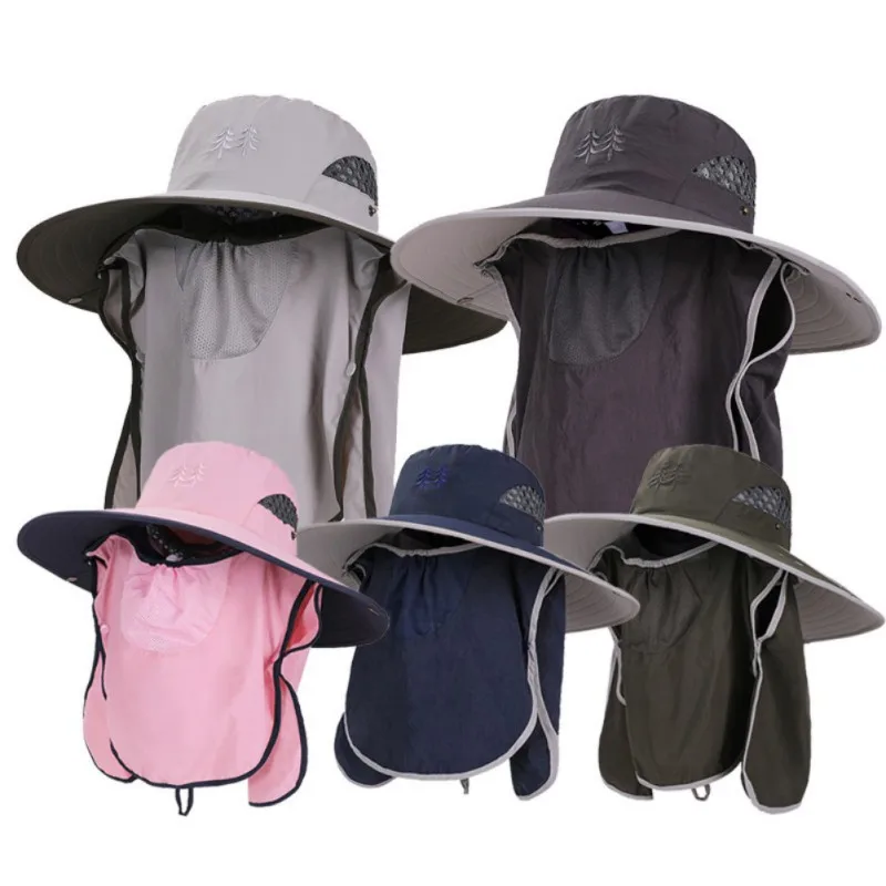 

Multipurpose Outdoor Sun Protection Cap Climbing Fishing Tourism Brim Sun Fisherman Hat Summer Men Multifunction Bucket Hat