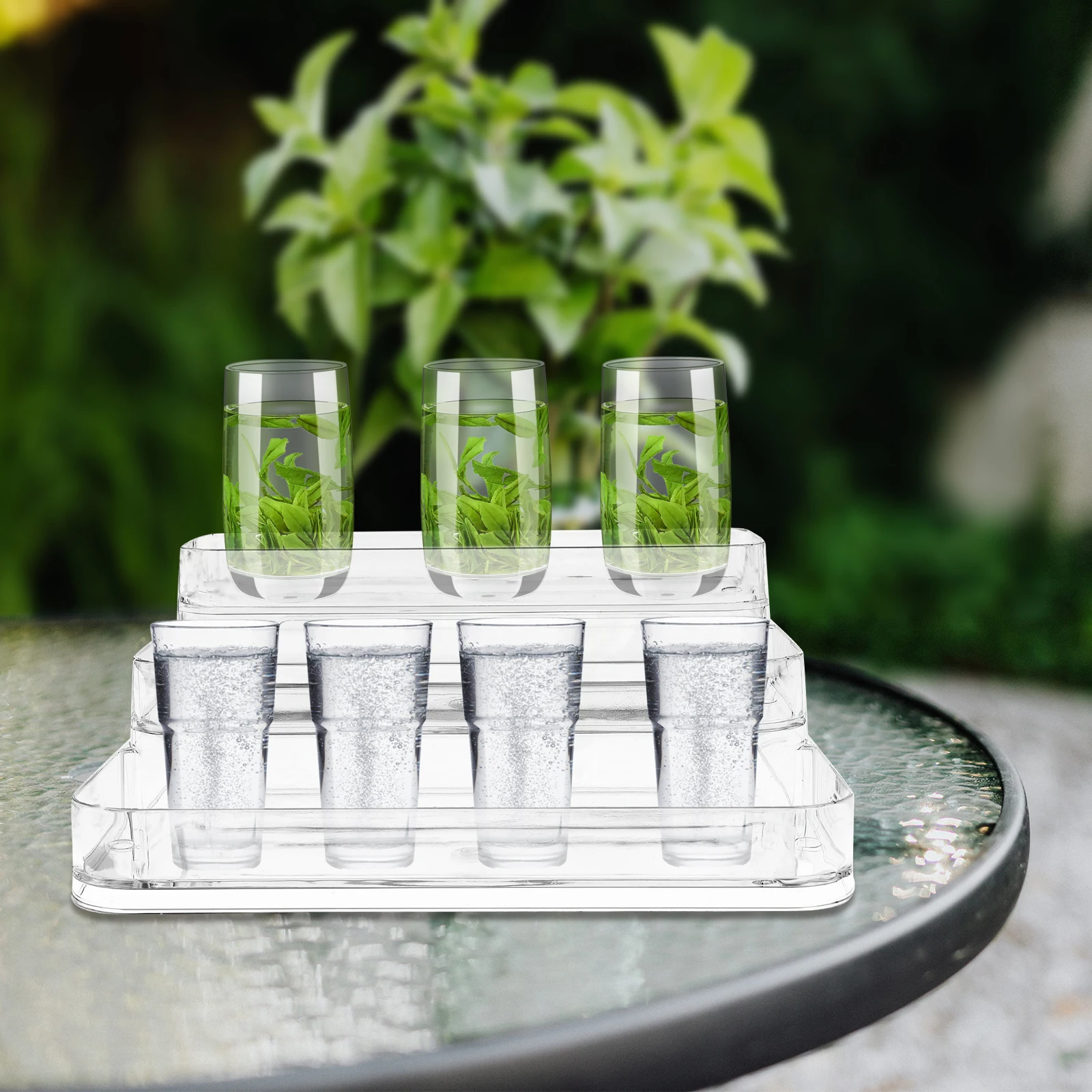 

Acrylic 3-Tier Storage Rack Tray Desktop Organizer Cup Holder Multi-Layer Stationery Shelf Bedroom Vanity for Home