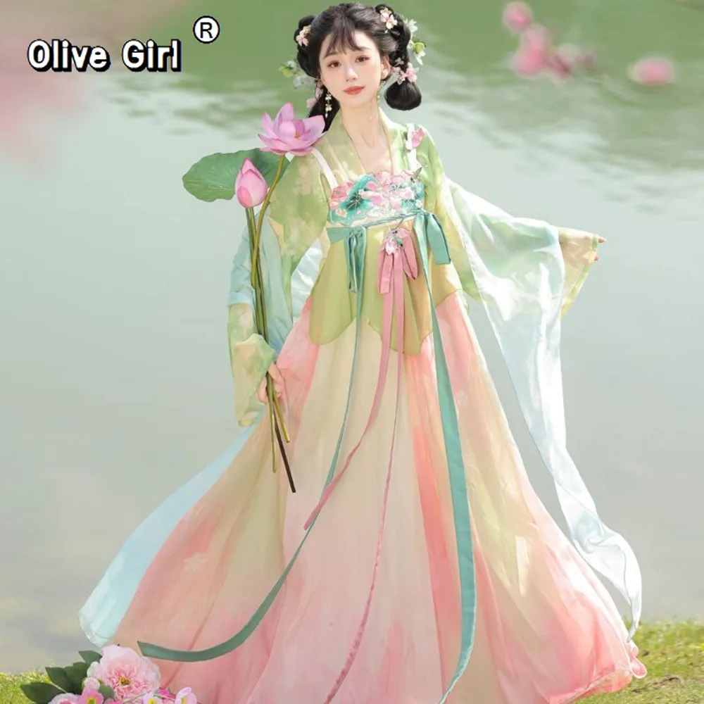 olivegirl-embroidered-lotus-hanfu-dress-cute-tang-style-cross-dyed-elegant-lady-vintage-stage-costume-dance-hanfu-sets-cosplay