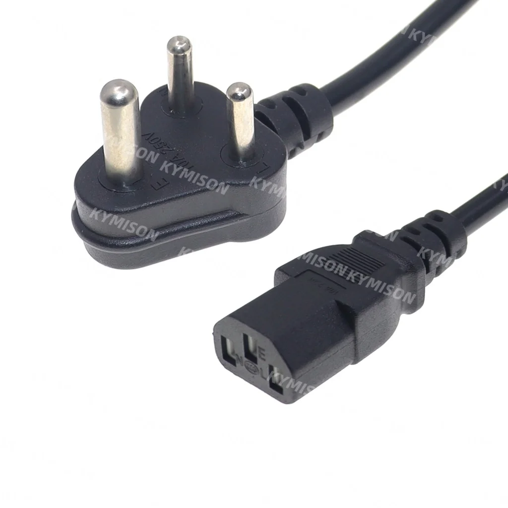 India Standard Power cord, Type D Adapter Plug to IEC320 C13 Kettle Power Supply Cables,ISI Power Cable,110~250VAC 10~15A 1.5m