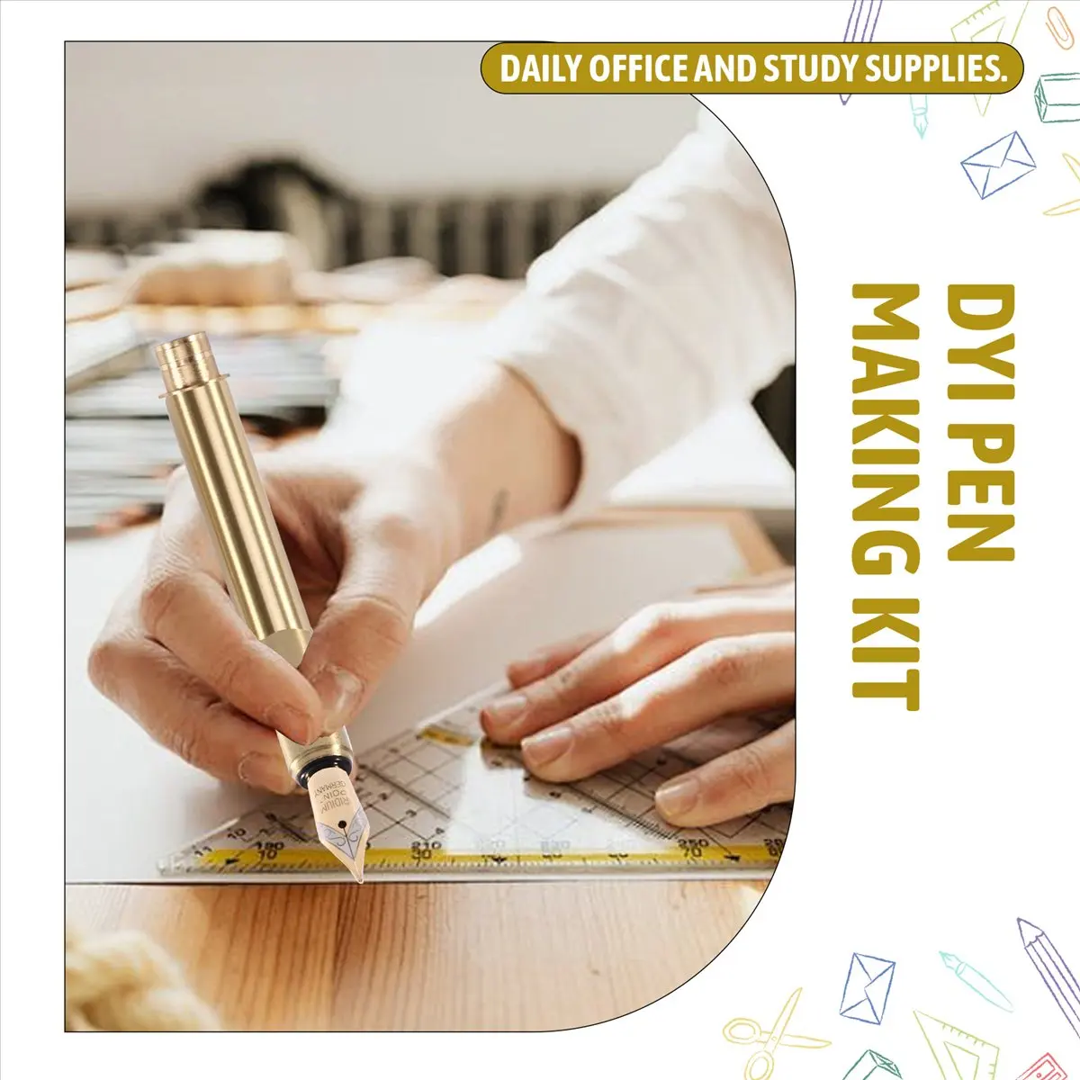 BHBL Woodturning Pen Kit with Refill Copper Turning Supplies for DIY Making Classroom Supplies, Teacher Student Gifts
