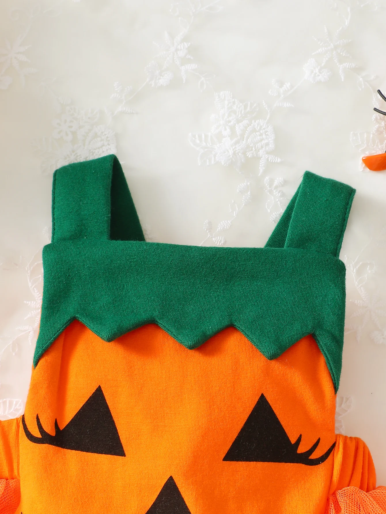 فستان شبكي على شكل يقطين للفتيات الصغيرات ، مرقع لطيف وحلو