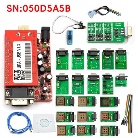 NEW UPA USB Programmer V1.3 with Full Adaptors Support Multi-Type Eeproms&Microchip UPA-USB Serial Programmer ECU Tool