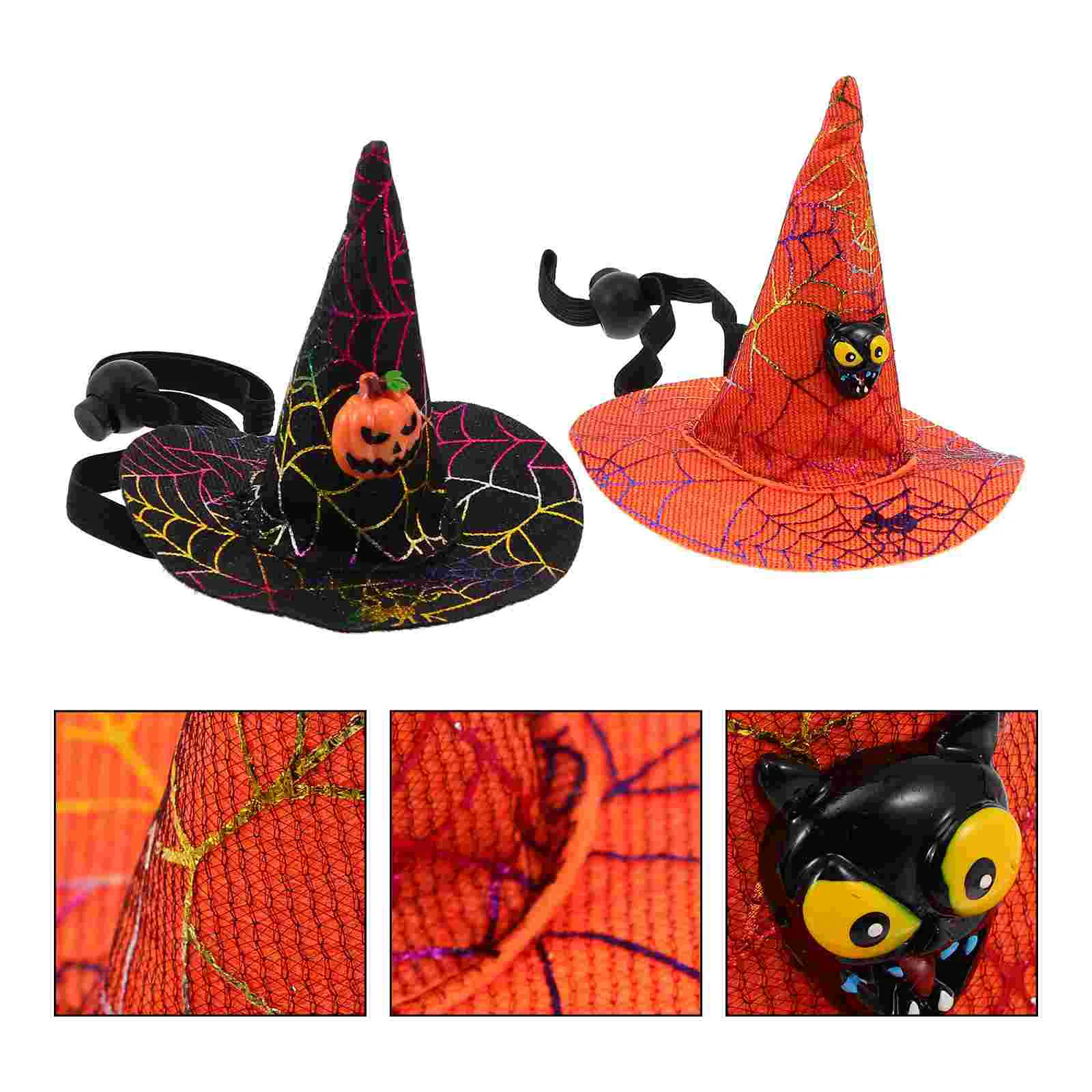 2 Pcs Vampire Costume Pet Halloween Dog Headwear Cat Headdress Witch Hat Festival Themed Hair Accessories Decorate Accessory