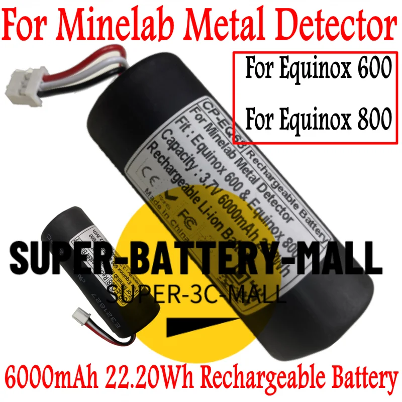 

2022 6000mAh Repair Battery For Minelab Equinox 600 & Equinox 800 Metal Detector