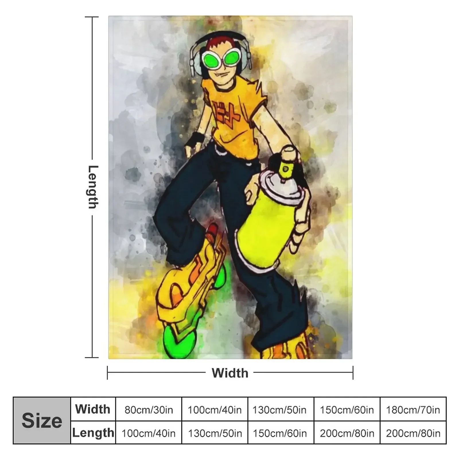 Jet Set Radio - Beat *watercolor* Throw Blanket Large warm winter Plush Blankets