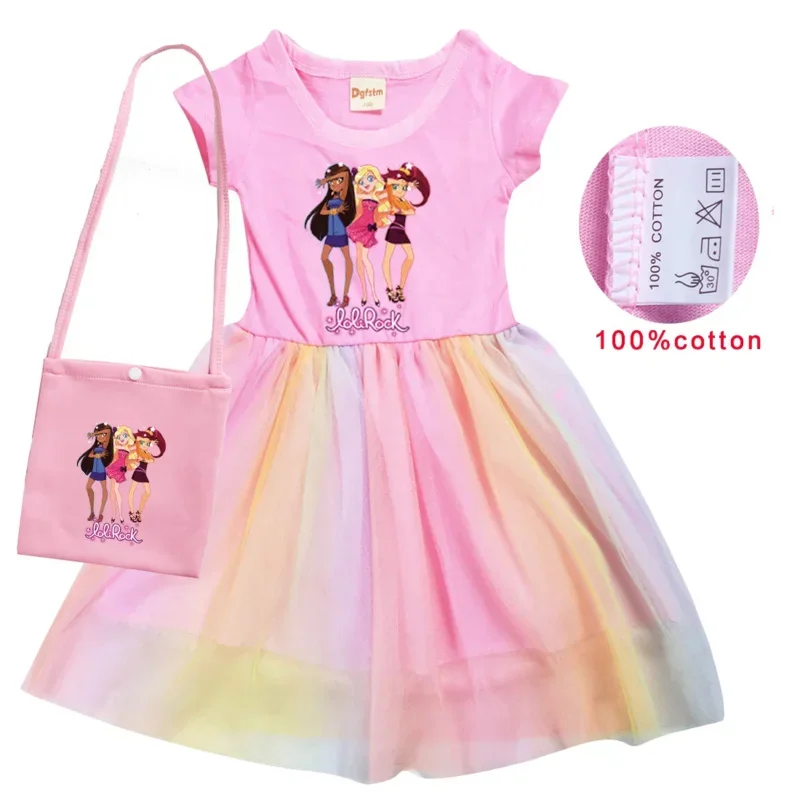 Lolirock-Vestidos mágicos para niña, ropa Loli rock, disfraz de cosplay para niño, vestido informal con manga voladora, bolsa gratis