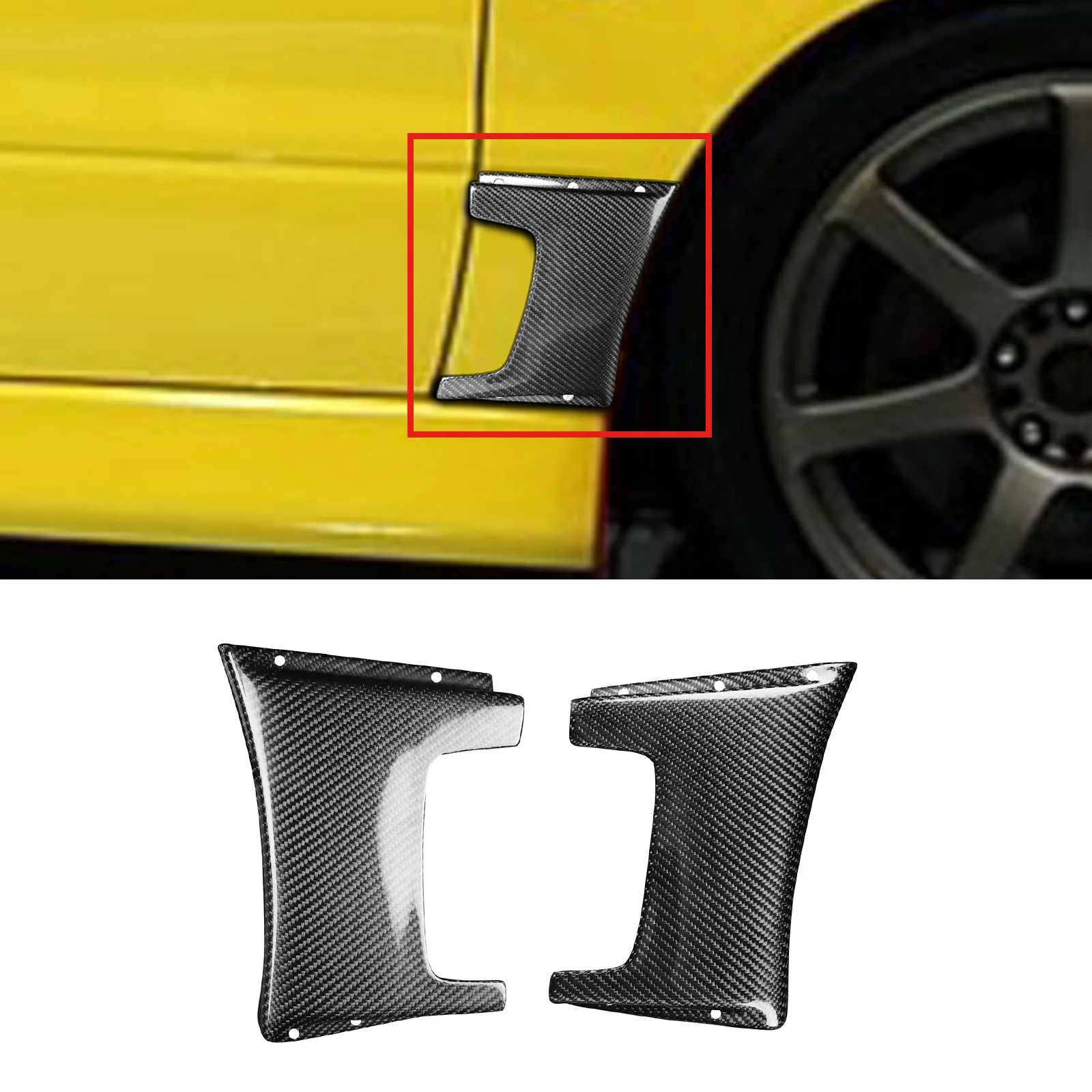 Carbon Fiber Side Fender Vent Cover For Mitsubishi Lancer Evolution EVO 7/8/9th