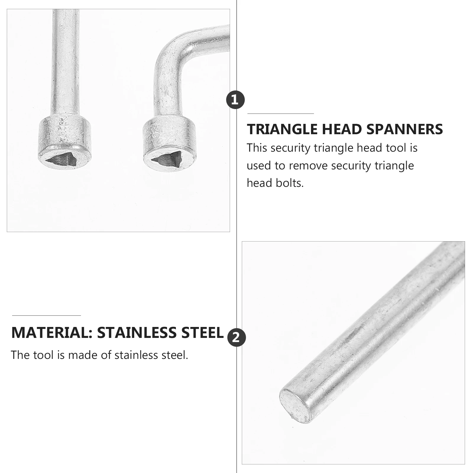 

2Pcs Triangle Bolt Wrench Spanner M8L Lamp Screw Special Spanners AntiTheft Lamp Screw Hand Tool Stainless Steel