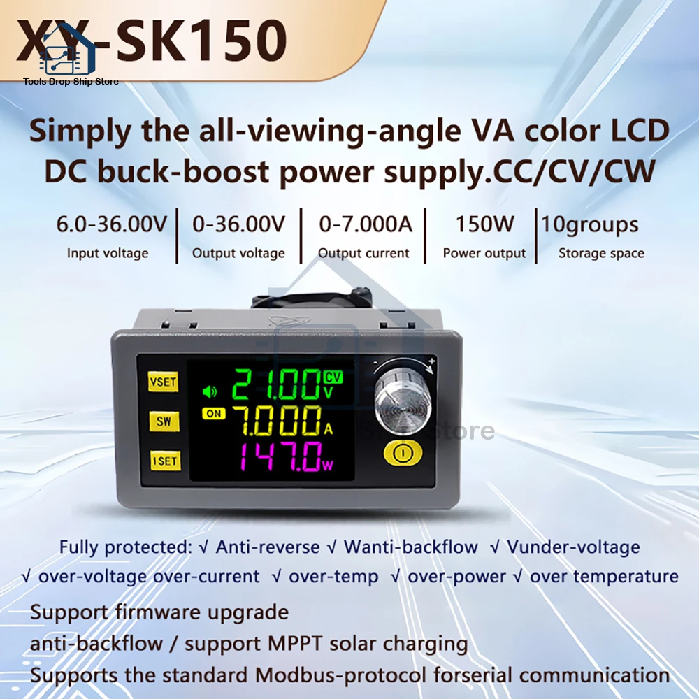 SK150 CNC Adjustable Voltage Stabilized Power Supply Constant Voltage and Constant Current Solar Charging Module 7A/150W