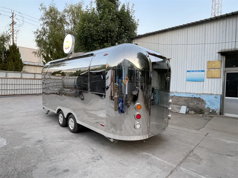 Airstreamカスタマイズされたフードトラック、モバイルキッチンキオスク、完全な機器、スナックコーヒー、ファストフードトラックトレーラー