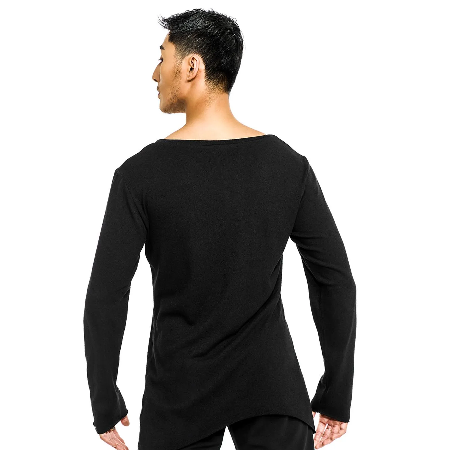 Professional Cotton And Linen Long Sleeved Latin Dance Training Suit Chacha Rumba Tango Adult Latin Dance Tops For Men DN18228